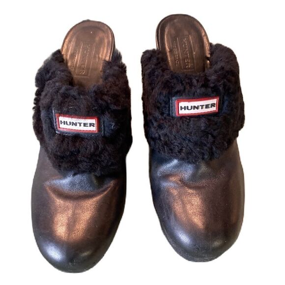 #514 HUNTER Sherpa Rubber Heeled Mules - Picture 3 of 12